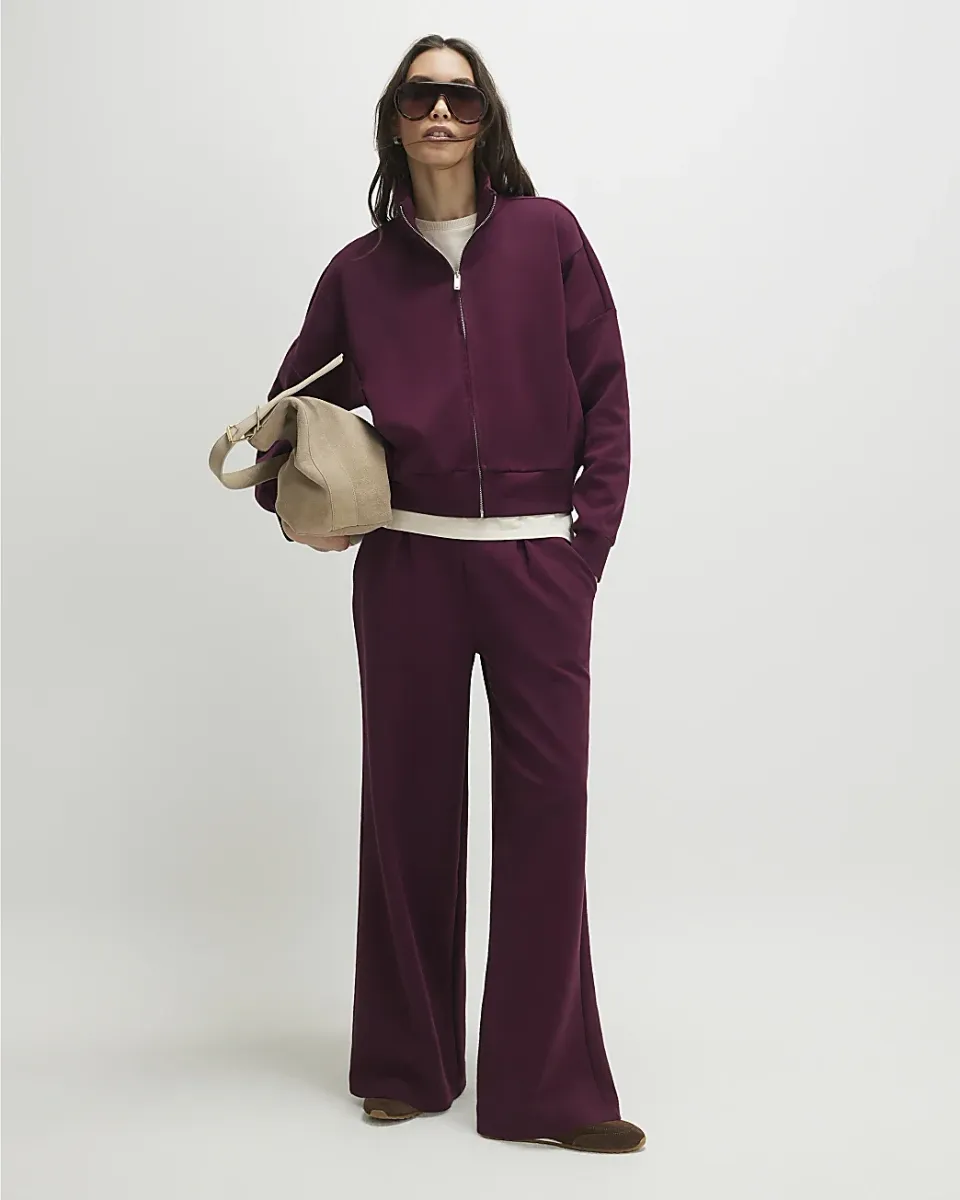 Tailored Interlock Wide Leg Trousers