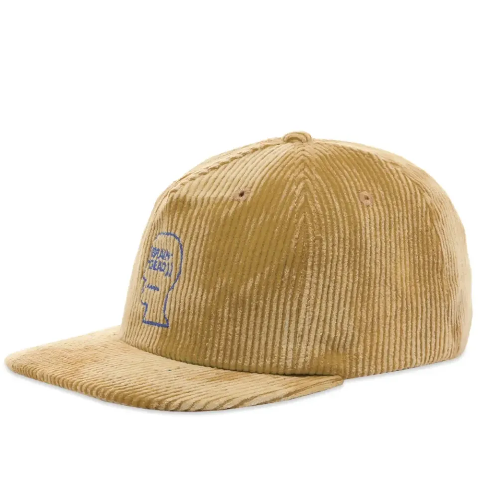 Bleached Cord Logo Head 5 Panel Cap