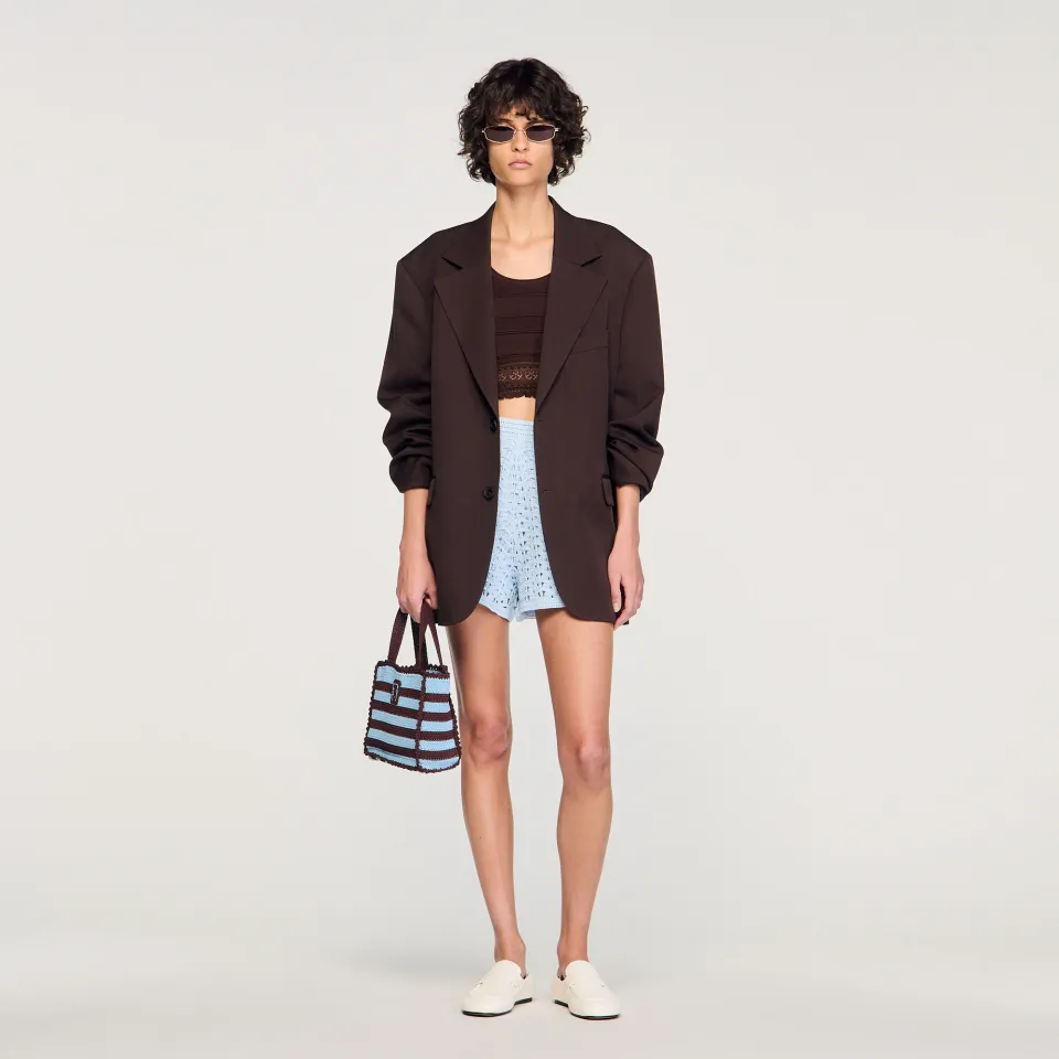 Oversized wool suit jacket