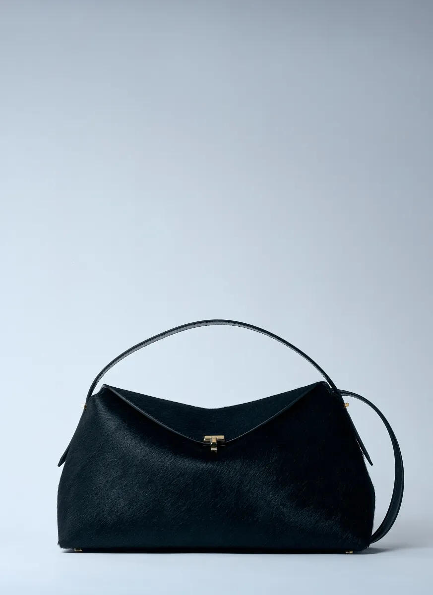 T-Lock Pony Hair Top-Handle Bag