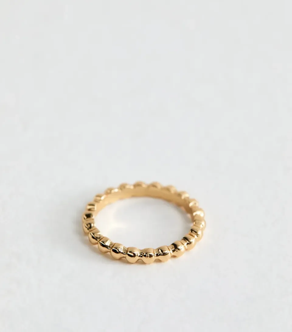 Gold Tone Bubble Ring