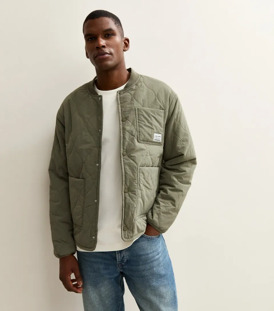 Men's Green Logo Patch Liner Jacket