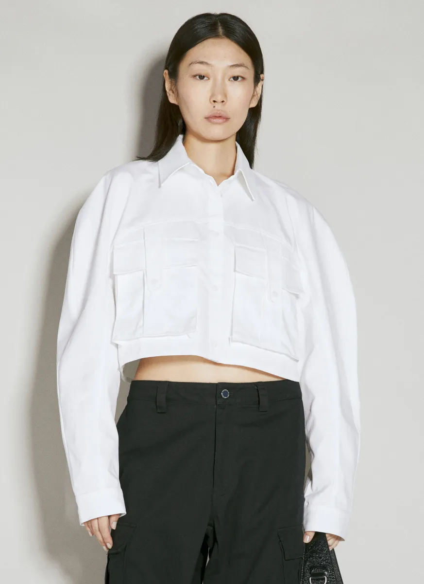 Cargo Pockets Cropped Shirt