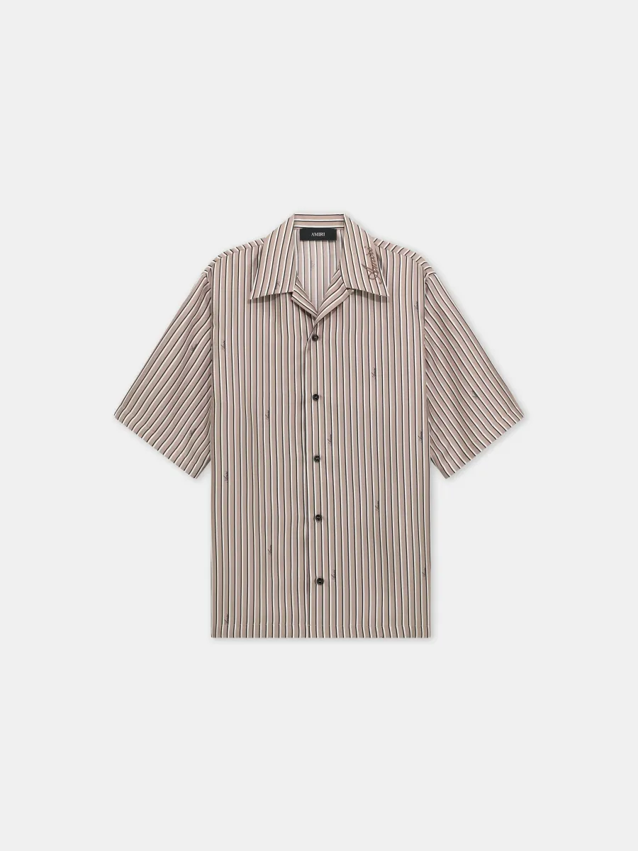 SCRIPT BOWLING SHIRT - Mocha