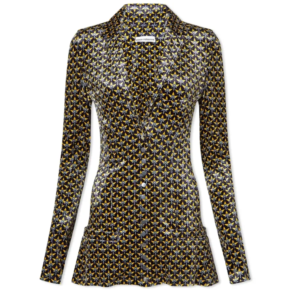 Retro Print Velvet Jacket