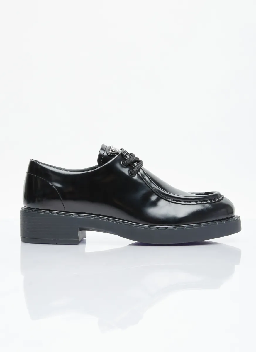 Brushed Leather Lace-Up Shoes