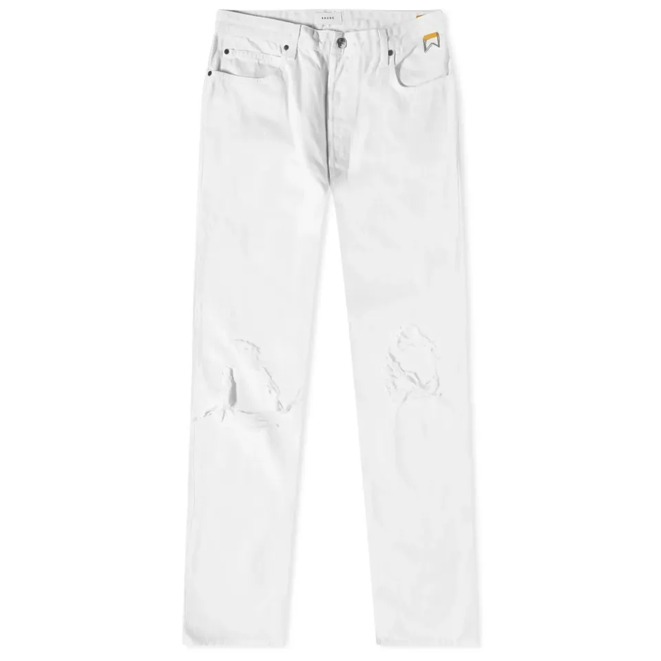 White Distressed Classic Jean