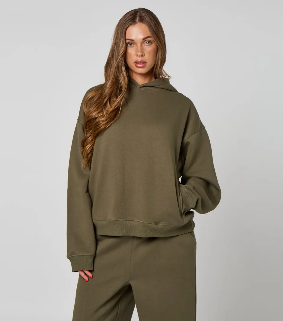Women's Khaki Star Back Graphic Hoodie