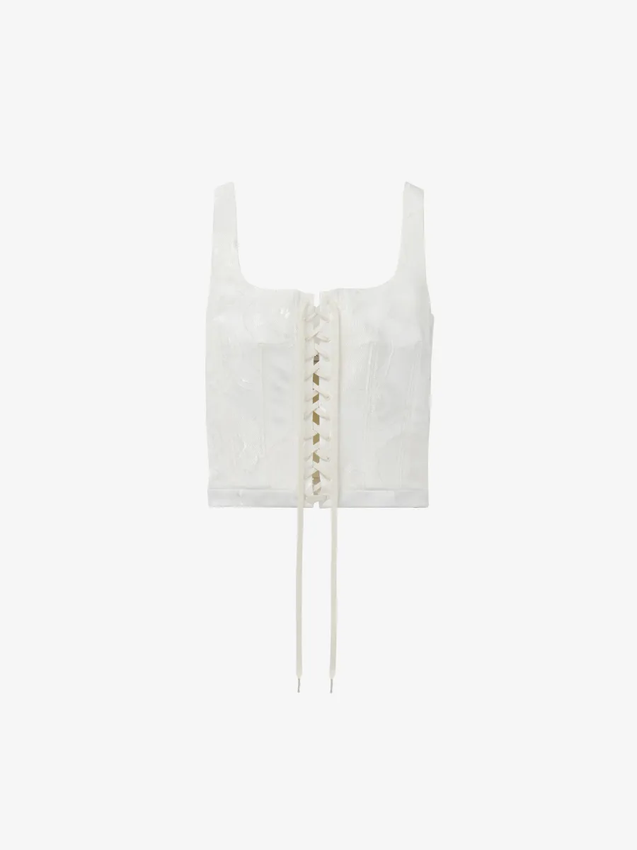 Fil Coupé Floral Corset Top