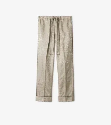 Sunflower Silk Pyjama Trousers in Taupe beige