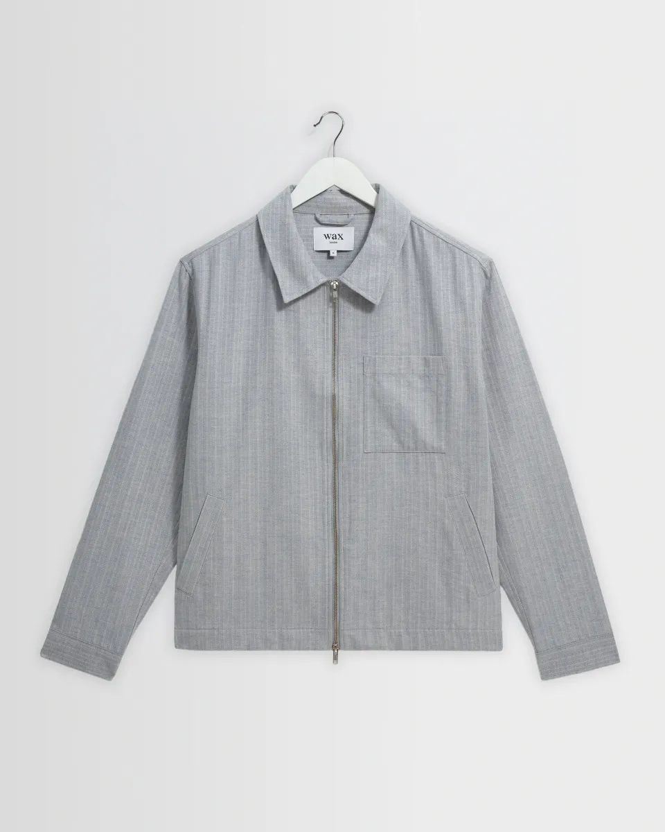 Eldon - Light Blue Herringbone Cotton Jacket