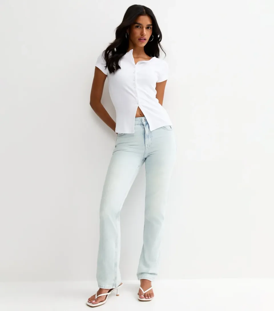 Women's Mid Blue Straight Leg Jeans