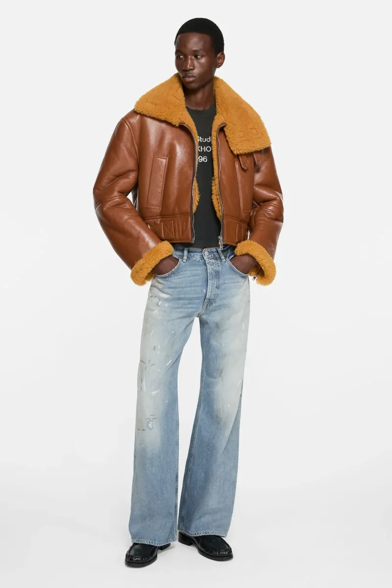 Shearling biker jacket