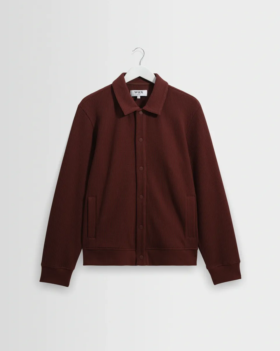 Hays - Dark Burgundy Structured Waffle Overshirt