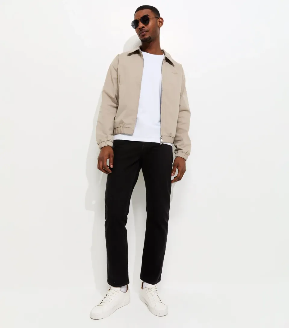 Men's Black Regular Straight Leg Jeans