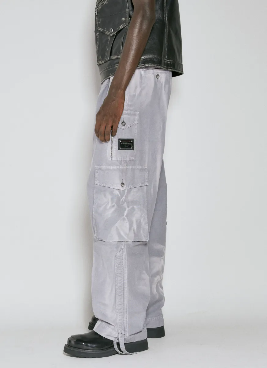 Garment-Dyed Canvas Cargo Pants