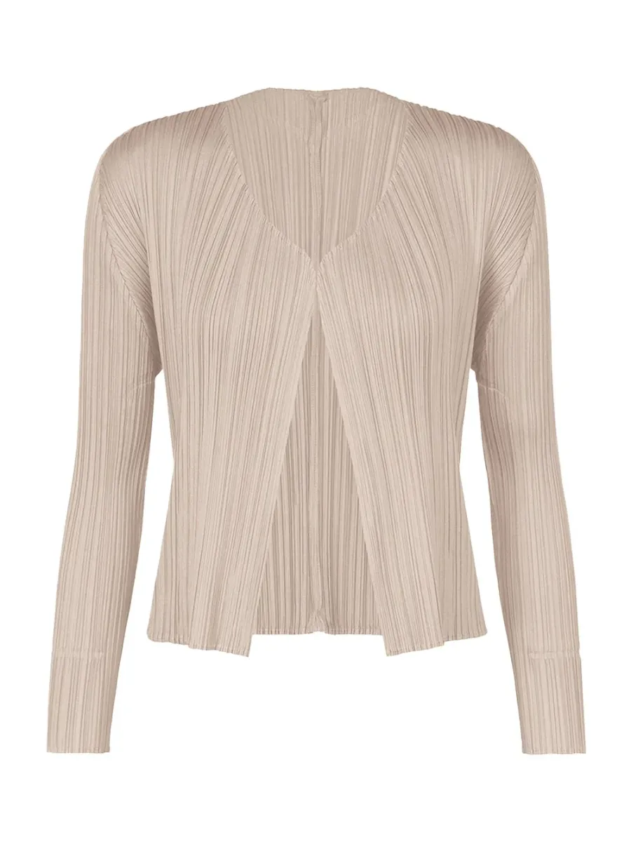 Pleats Please New Colorful Basics Cardigan Greige