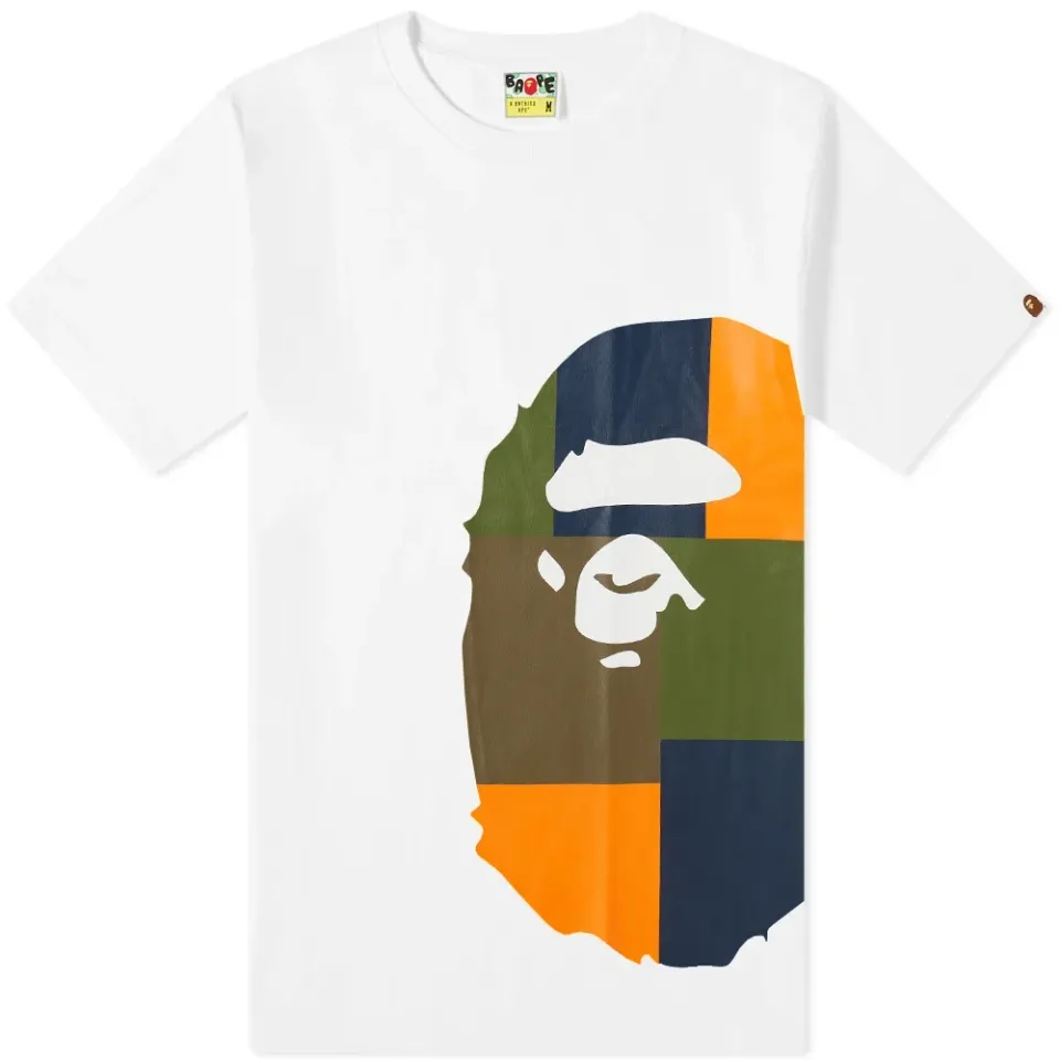 Color Block Side Big Ape Head T-Shirt