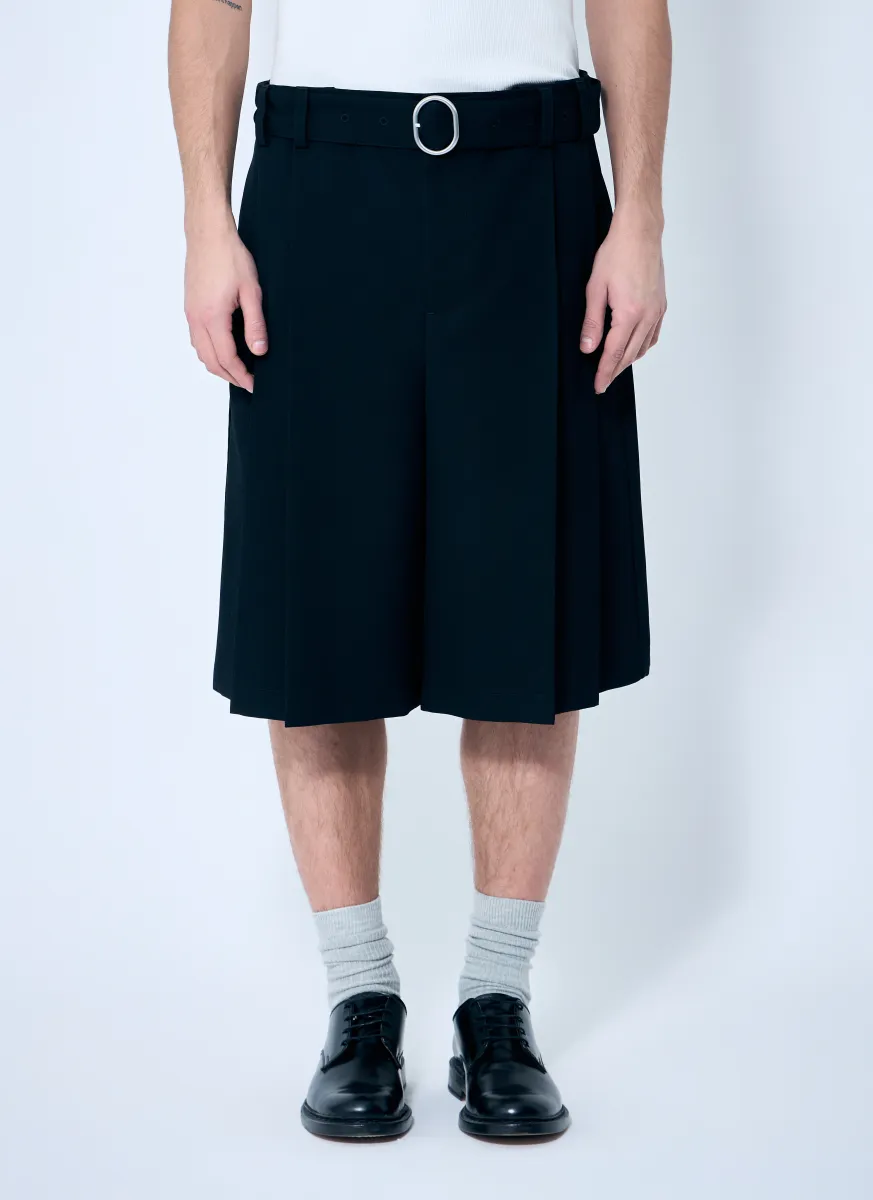 Belted Pleated Shorts