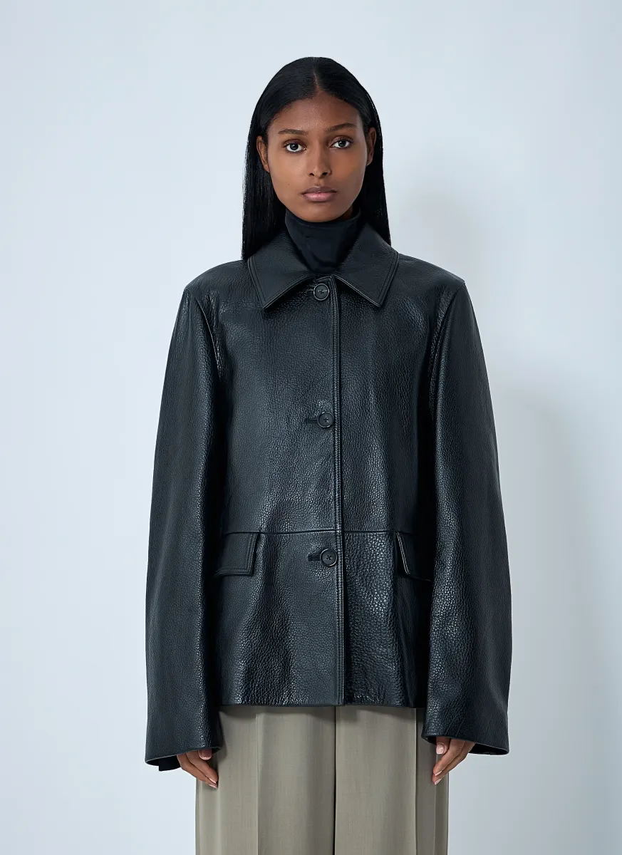 Grained Leather Jacket