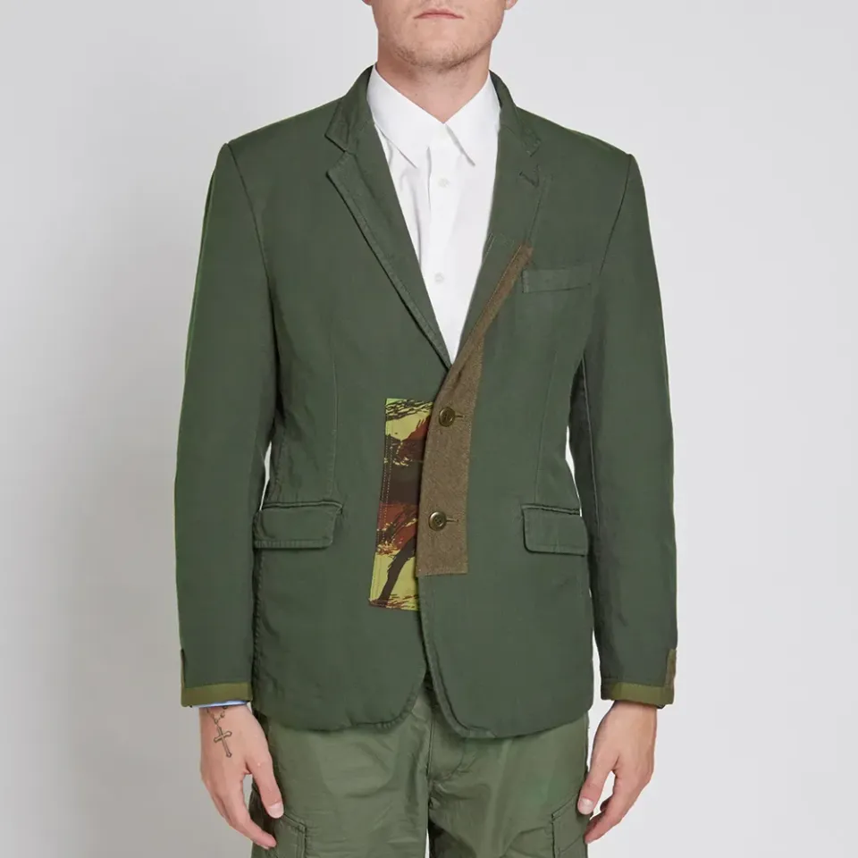 Comme des Garcons Homme Garment Dyed Camo Trim Blazer