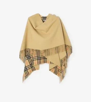 Wool Blanket Cape in Sand beige