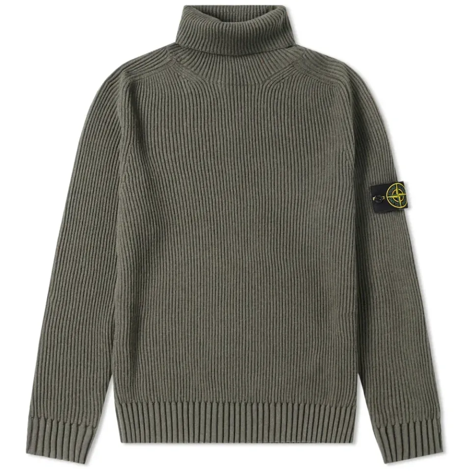 Roll Neck Rib Knit