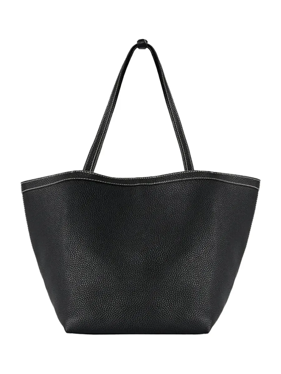 park tote three stitch bag black/ ecru