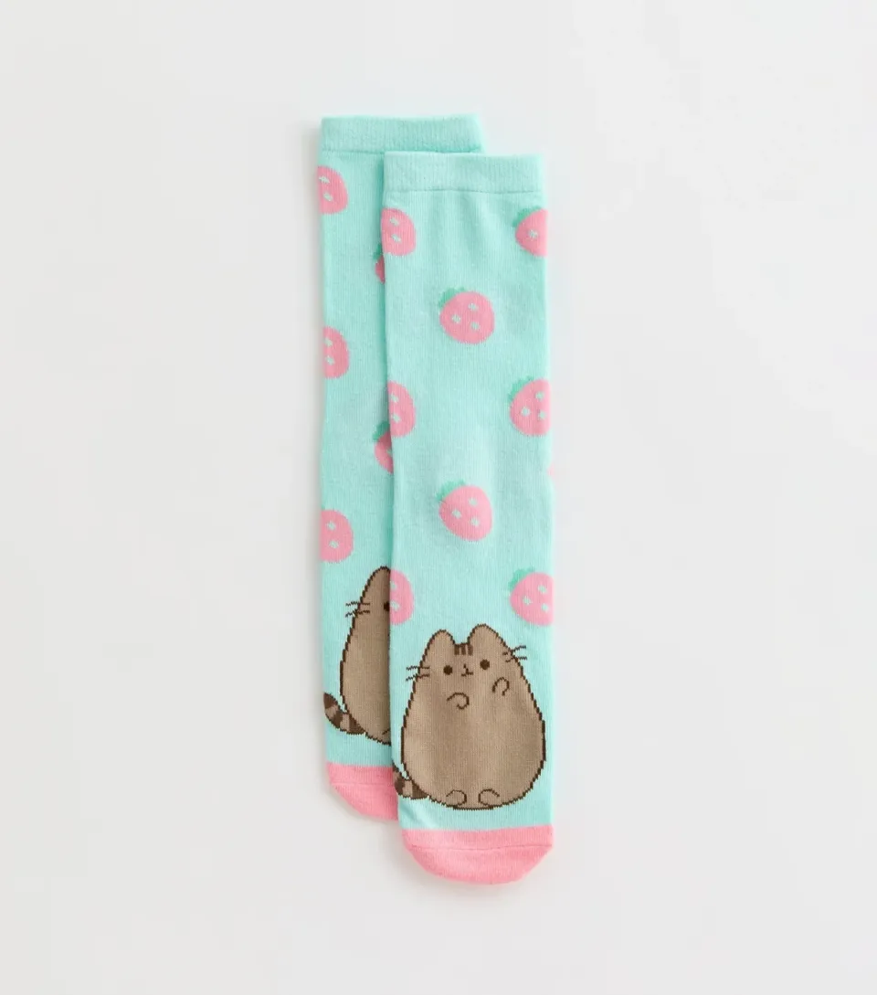 Girls' Blue Pusheen Strawberry Print Ankle Socks