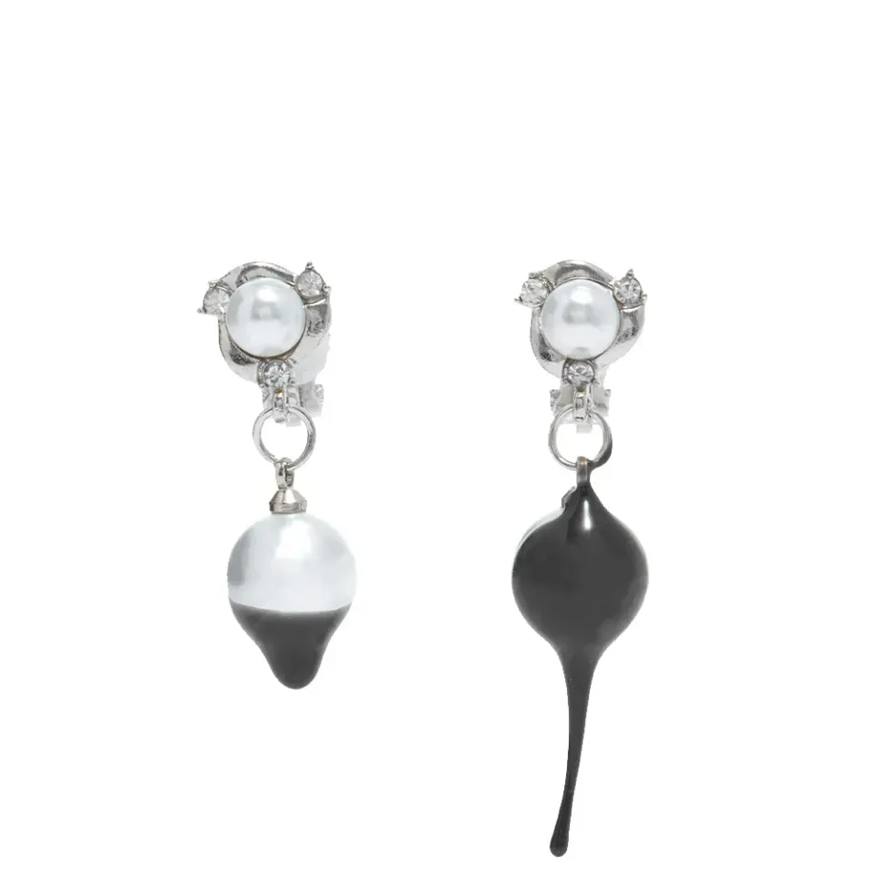 Dipped Pearl Clip Earrings