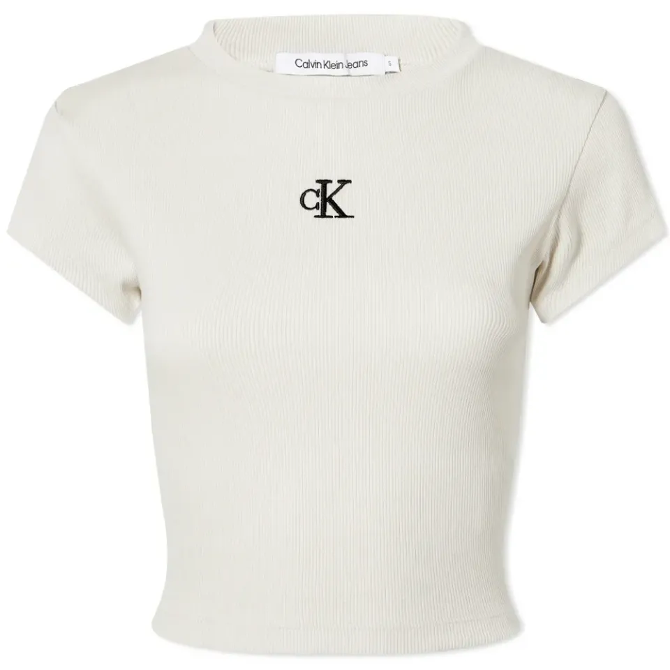 CK Rib Cropped Slim T-Shirt