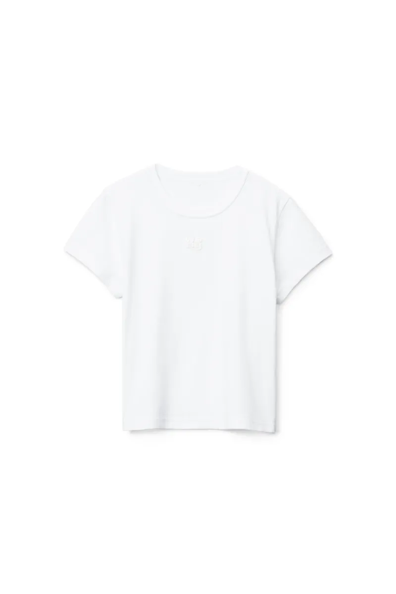 puff logo shrunken tee in cotton jersey