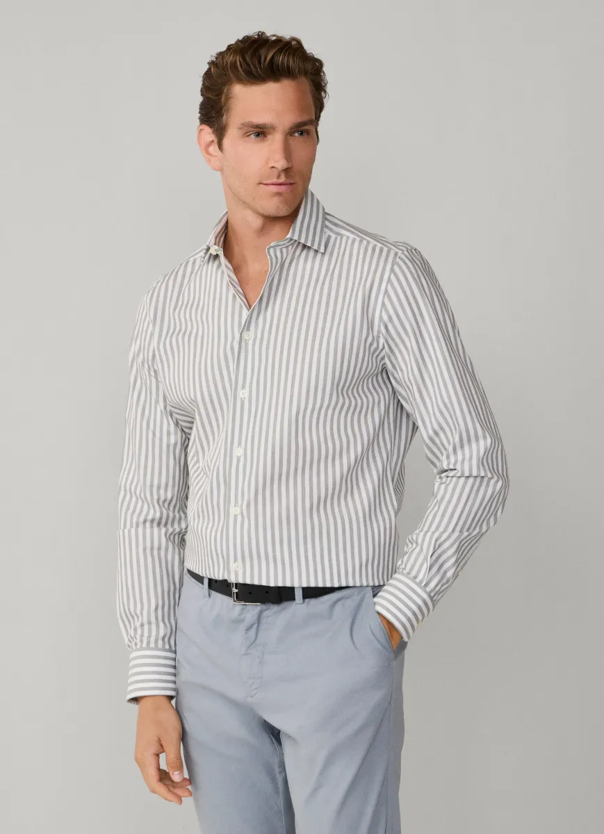 Tailored Fit Melange Stripe Shirt