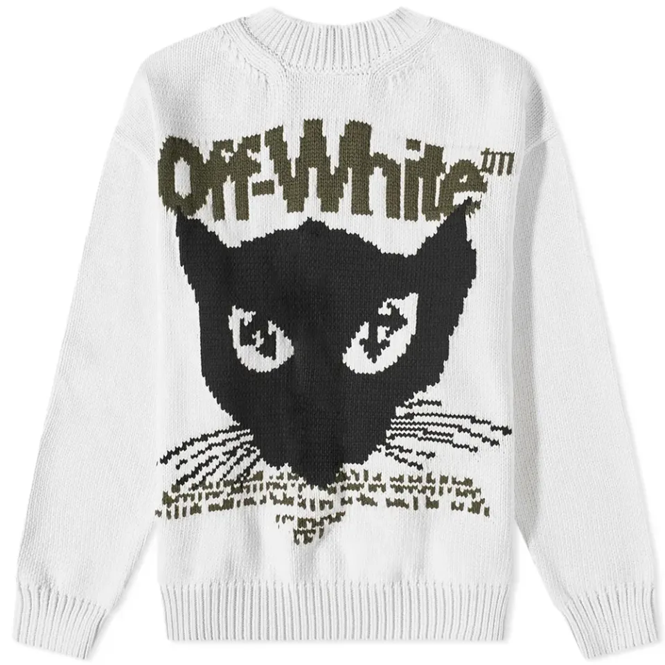 Cat Chunky Crew Neck Knit