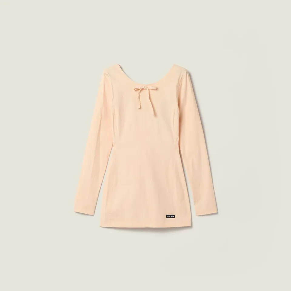Stretch poplin mini-dress