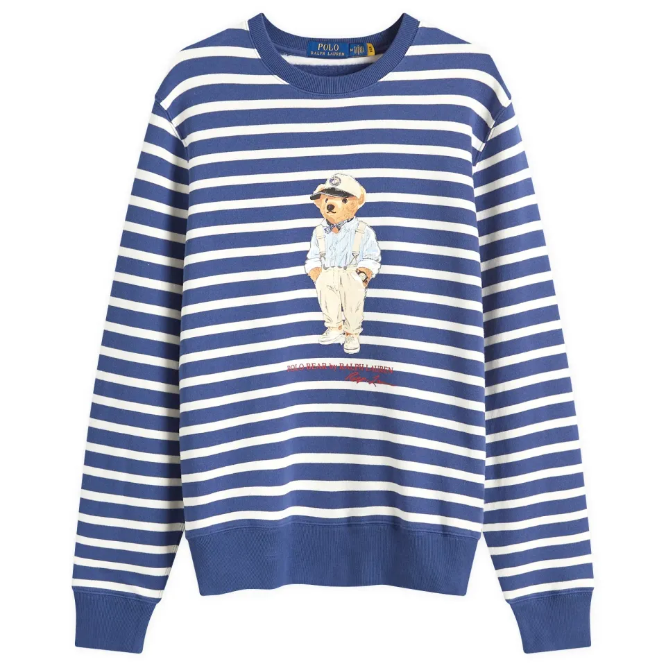 Hemingway Bear Stripe Crew Sweatshirt