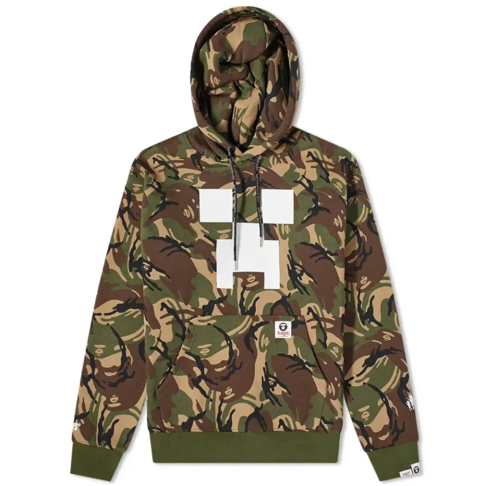 AAPE x Minecraft Camo Logo Hoodie