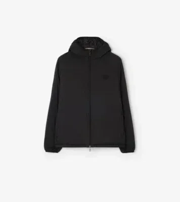 Packable Nylon Dunwich Hooded Jacket in Black