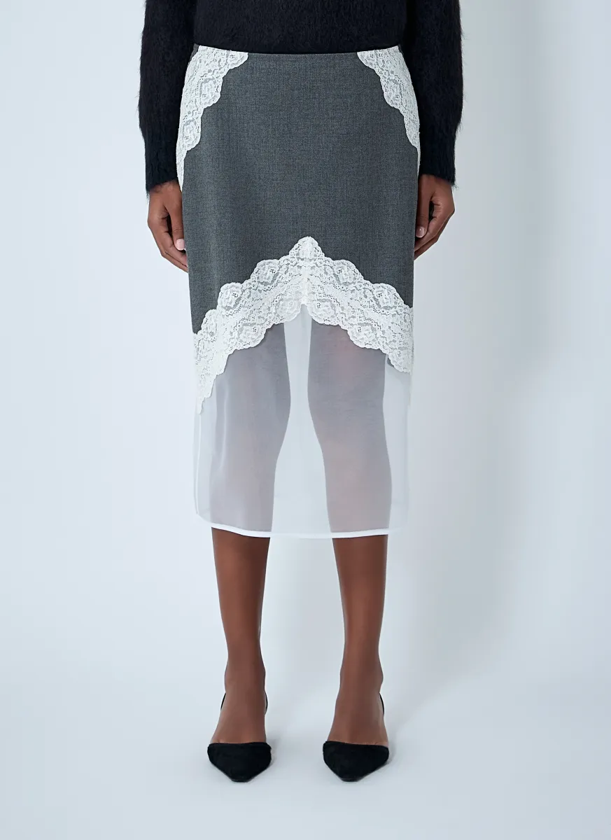 Wool Mid Skirt