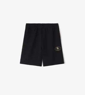 Knight Stamp Cotton Shorts in Black