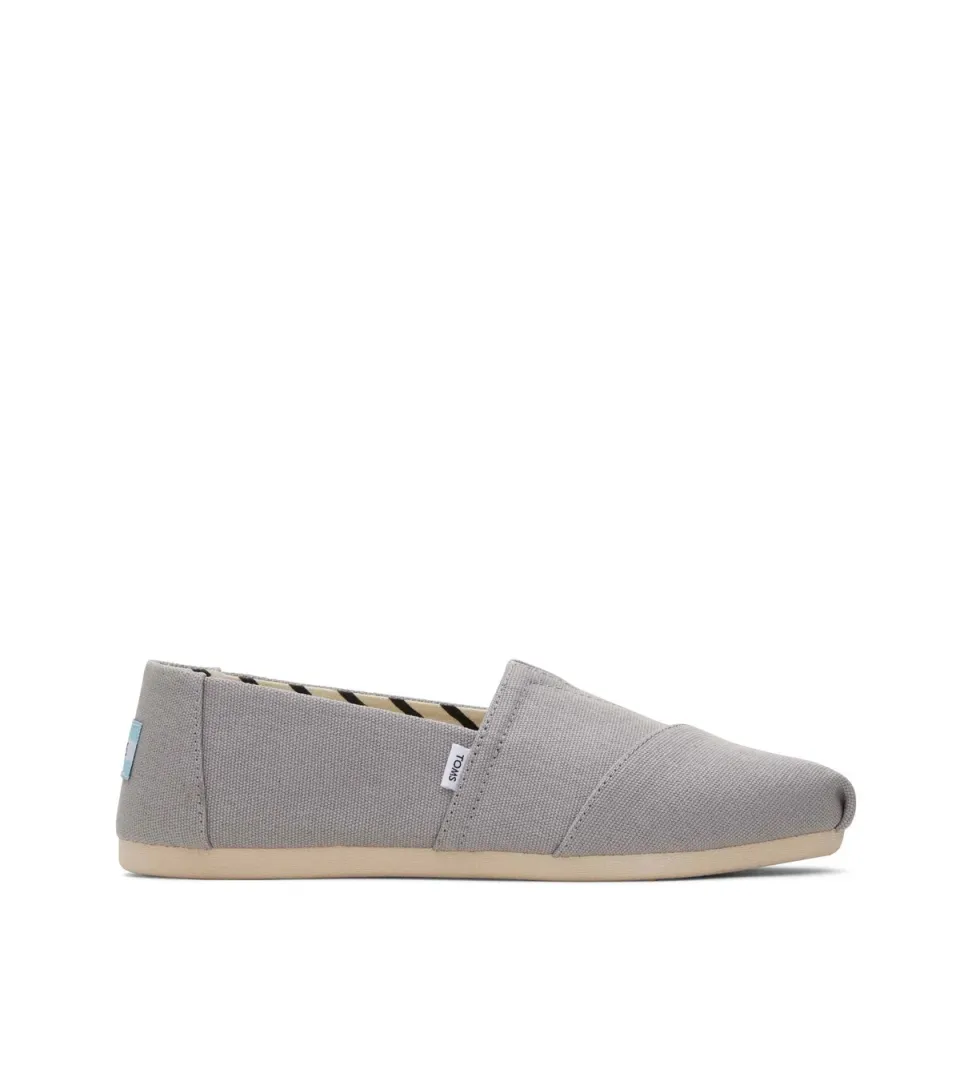 Women's Pale Grey Canvas Slip On Espadrilles