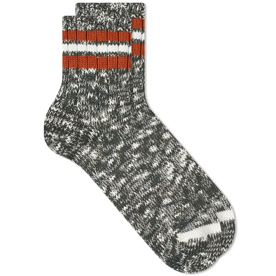 3 Line Slub Quarter Socks