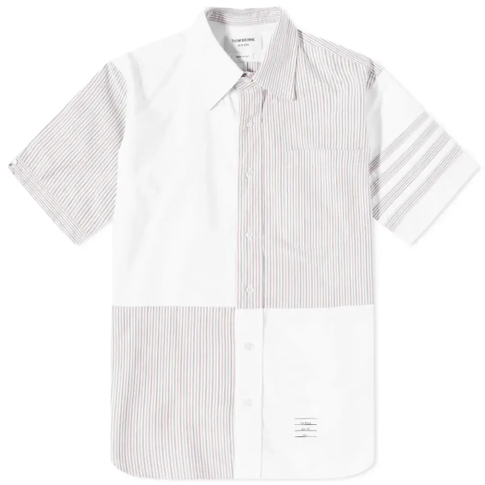Quarter Split 4 Bar Short Sleeve Oxford Shirt