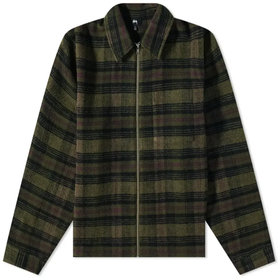 Reed Wool Plaid Zip Shirt