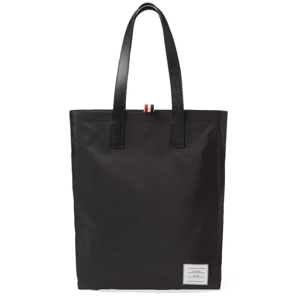 Leather Trim Weave Tote Bag