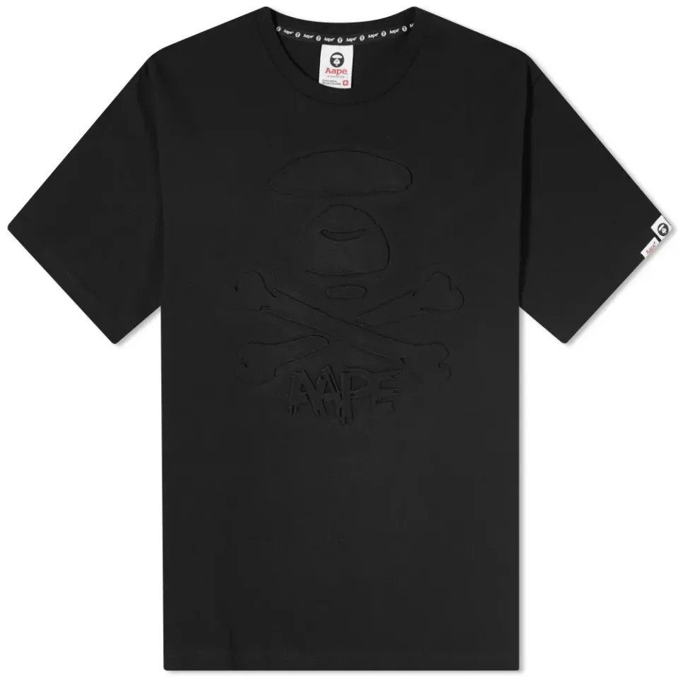 AAPE Emboss Effect Bone T-Shirt