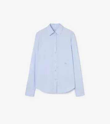 Classic Fit Cotton Poplin Formal Shirt in Agapanthus blue