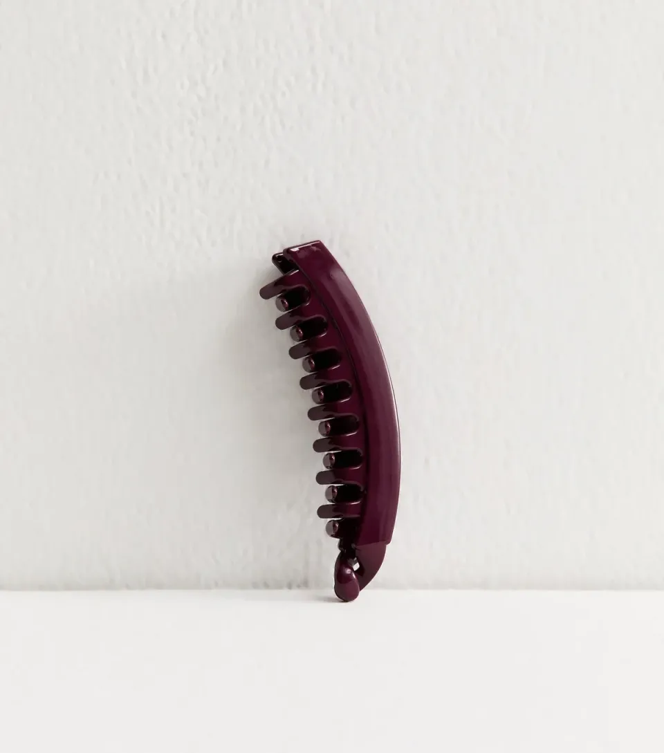 Dark Burgundy Curved Hair Claw Clip