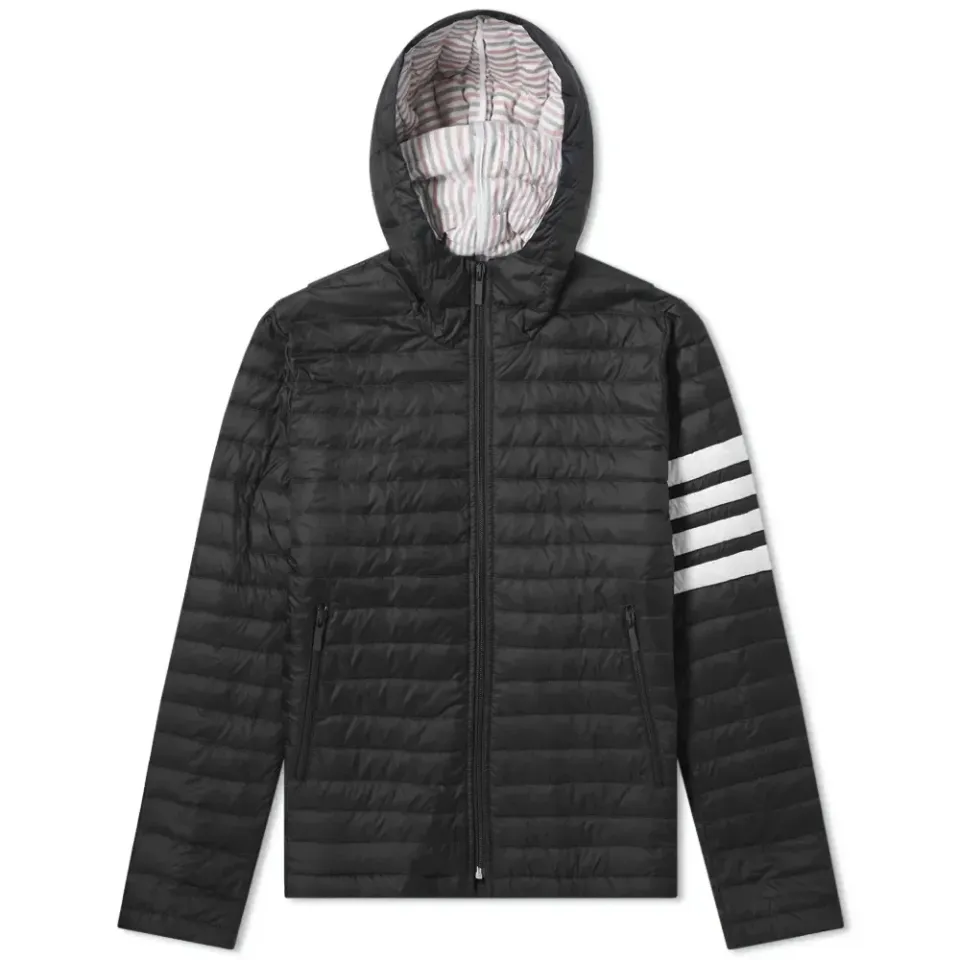 Four Bar Stripe Nylon Down Jacket