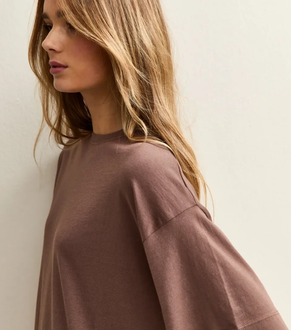 Women's Dark Brown Oversized T-Shirt